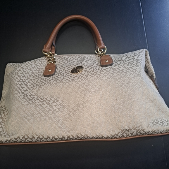 NWOT Tommy Hilfiger Khaki Satchel/Hand Bag    13"×9" - Picture 1 of 11